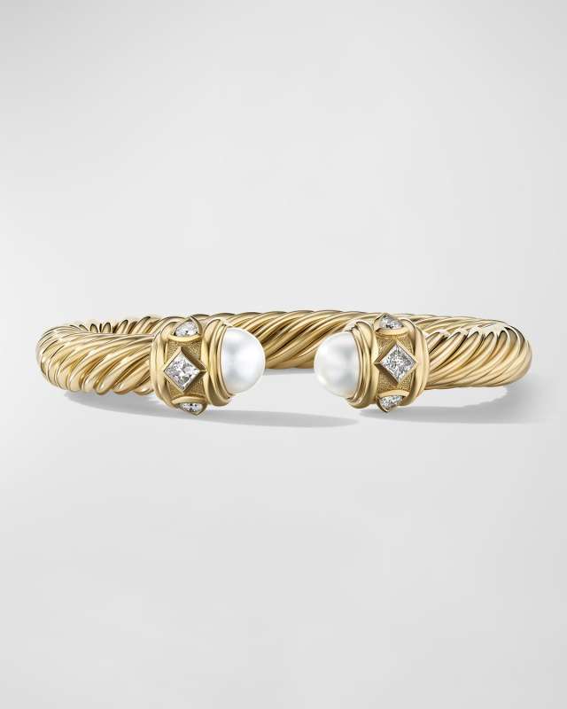Renaissance Bracelet with Pearls and Diamonds in 18K Gold, 11